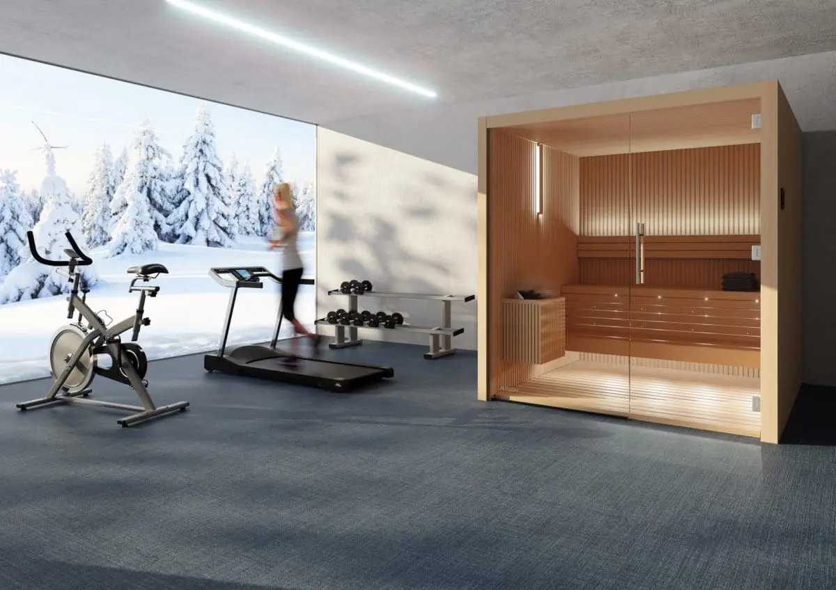Auroom Libera Glass In A Gym Next To A Treadmill In Modern Gym