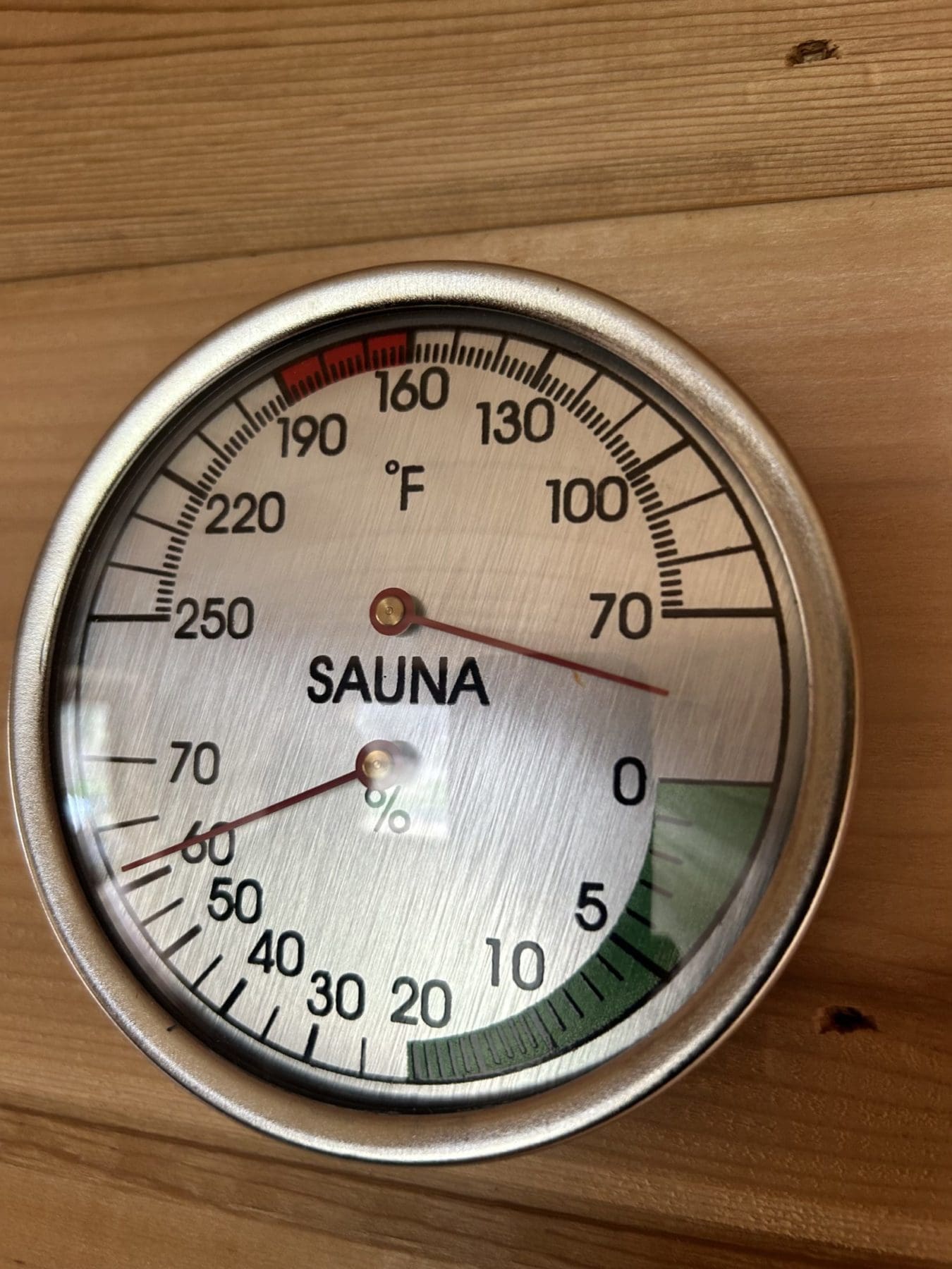 Wall Hanging Wooden Round Sauna Thermometer and Hygrometer