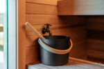 sauna bucket and ladle in mobile sauna