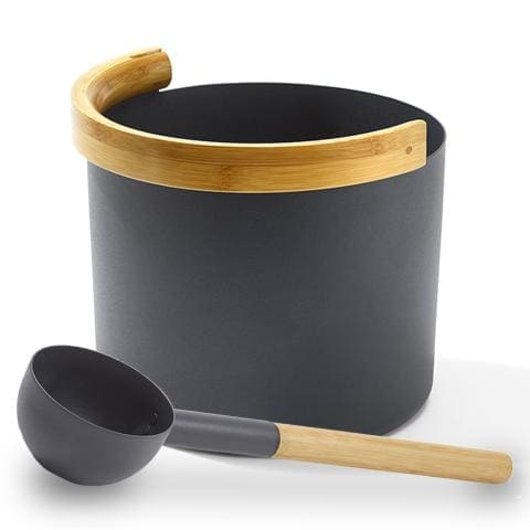 kolo black sauna bucket and ladle set 2