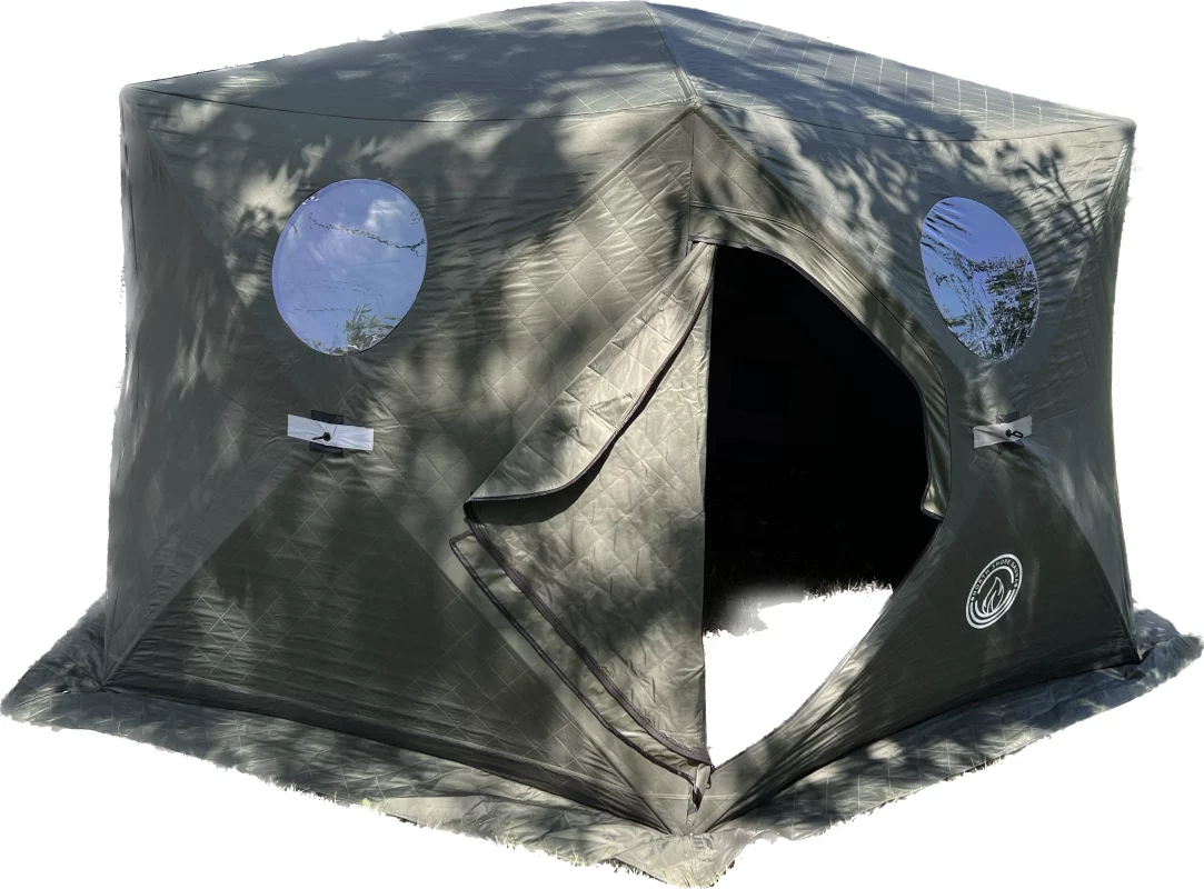 dome hex sauna tent in green from north shore sauna 1