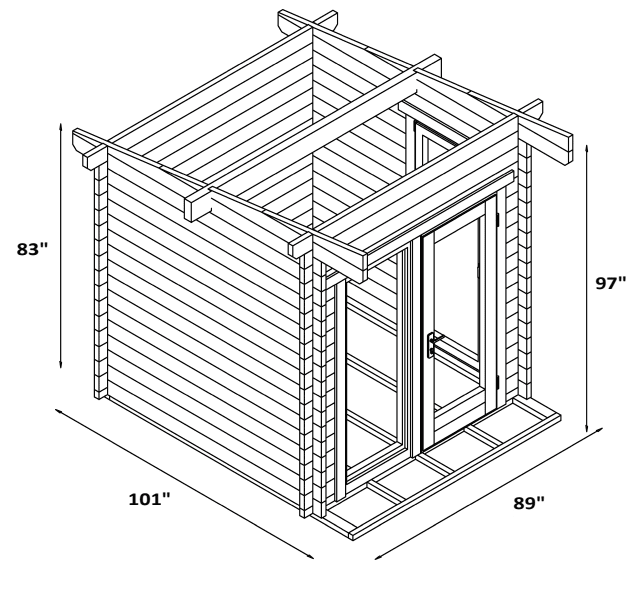 outdoor sauna dimensions