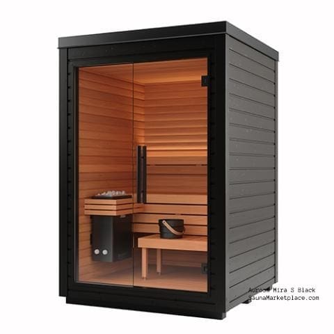 auroom mira s black outdoor sauna kit for 2 people