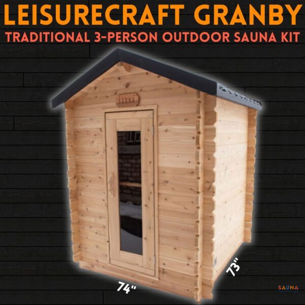 Leisurecraft CT Granby Outdoor Traditional 2-3 person sauna kit from Canada