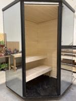 Haljas glass and aspen outdoor sauna