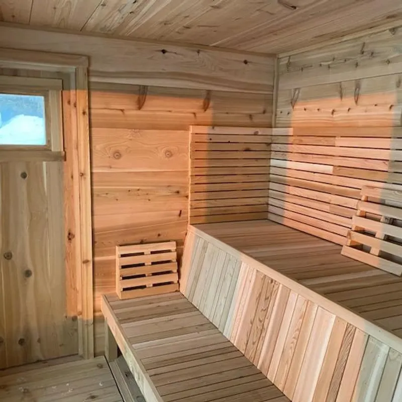 An authentic backyard sauna built in Wisconsin with a little help from his  high school friends