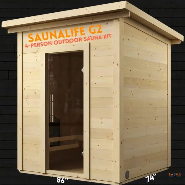 Saunalife G2 3 or 4 person outdoor sauna kit of spruce