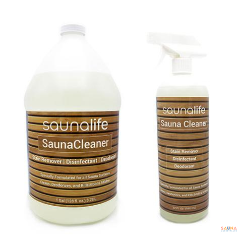 Combo sauna cleaner for stain removal, disinfecting, and cleaning sauna
