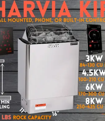 Harvia Kip Electric Sauna Heater 3Kw 4.5Kw 6Kw 8Kw