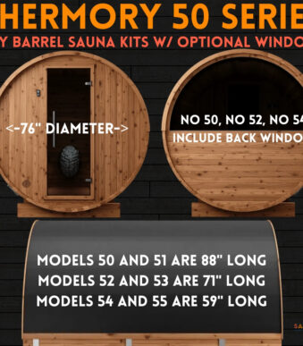 Thermory No 50 Series Diy Barrel Sauna Kits With Optional Back Window No 50 No 51 No 52 No 53 No 54 No 55 On Sauna Marketplace
