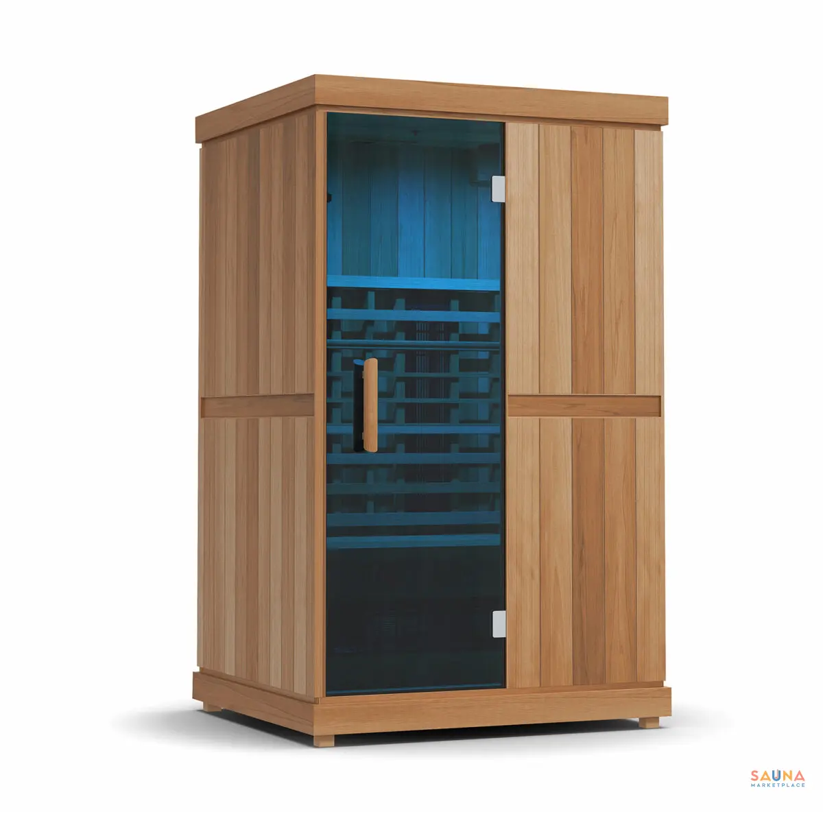 Finnmark Fd-2 Infrared Sauna With Blue Light Turned On