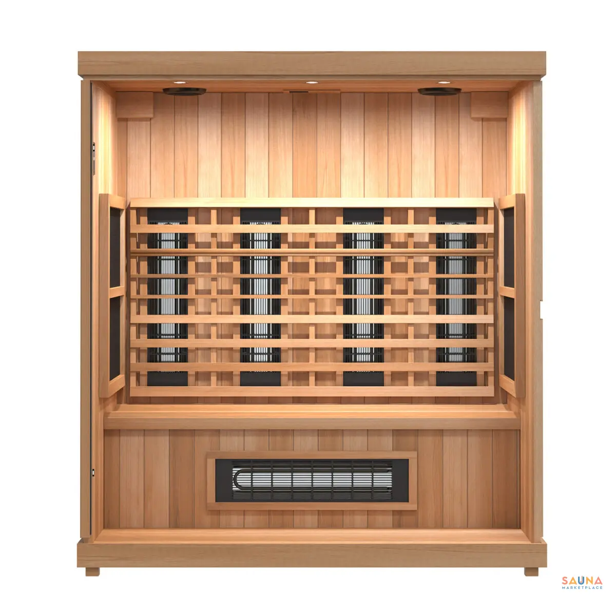 Finnmark Fd3 Infrared Sauna Front Cutout Lit