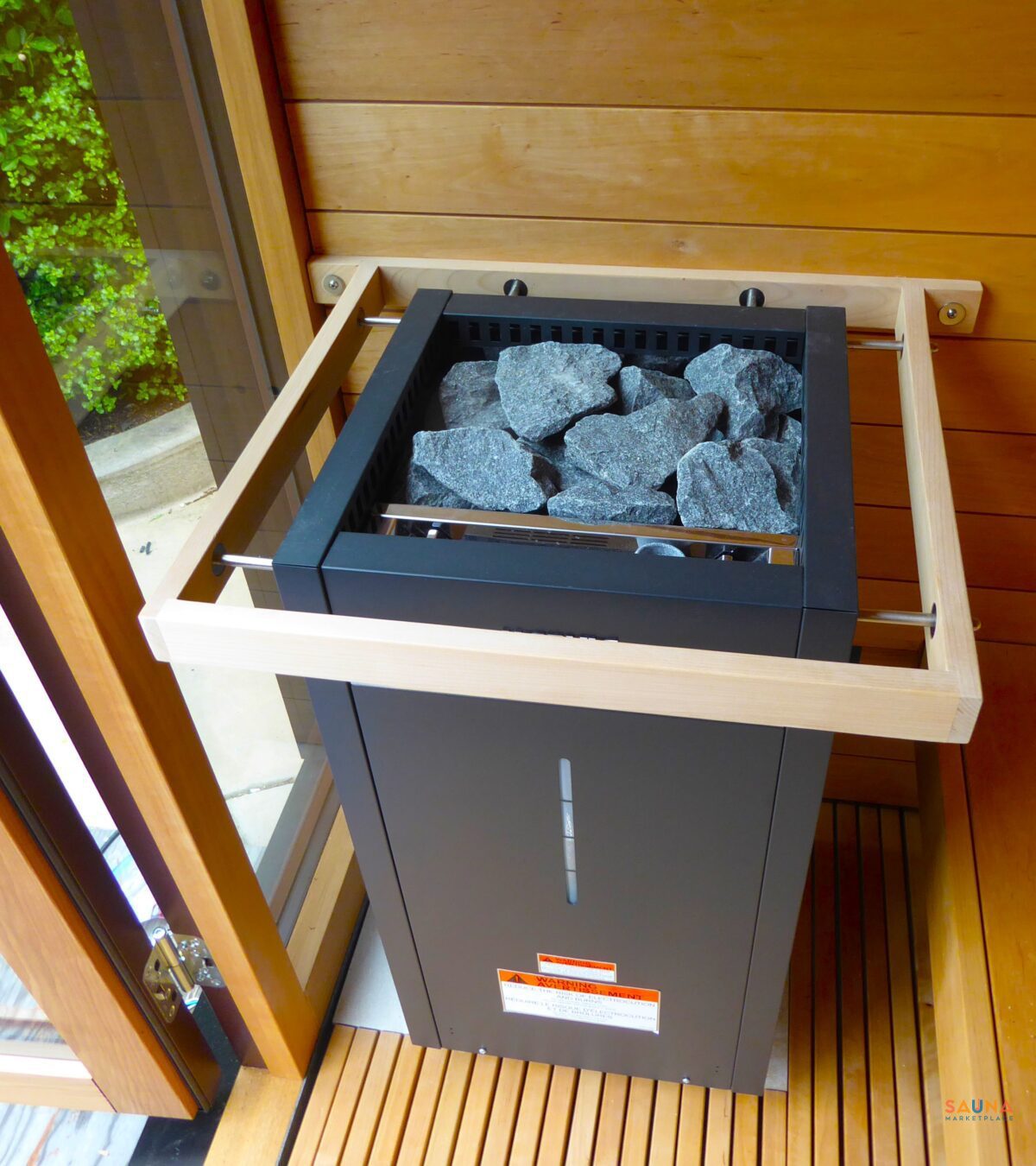 Harvia Virta Combi In Saunalife G7 With Custom Safety Guard.