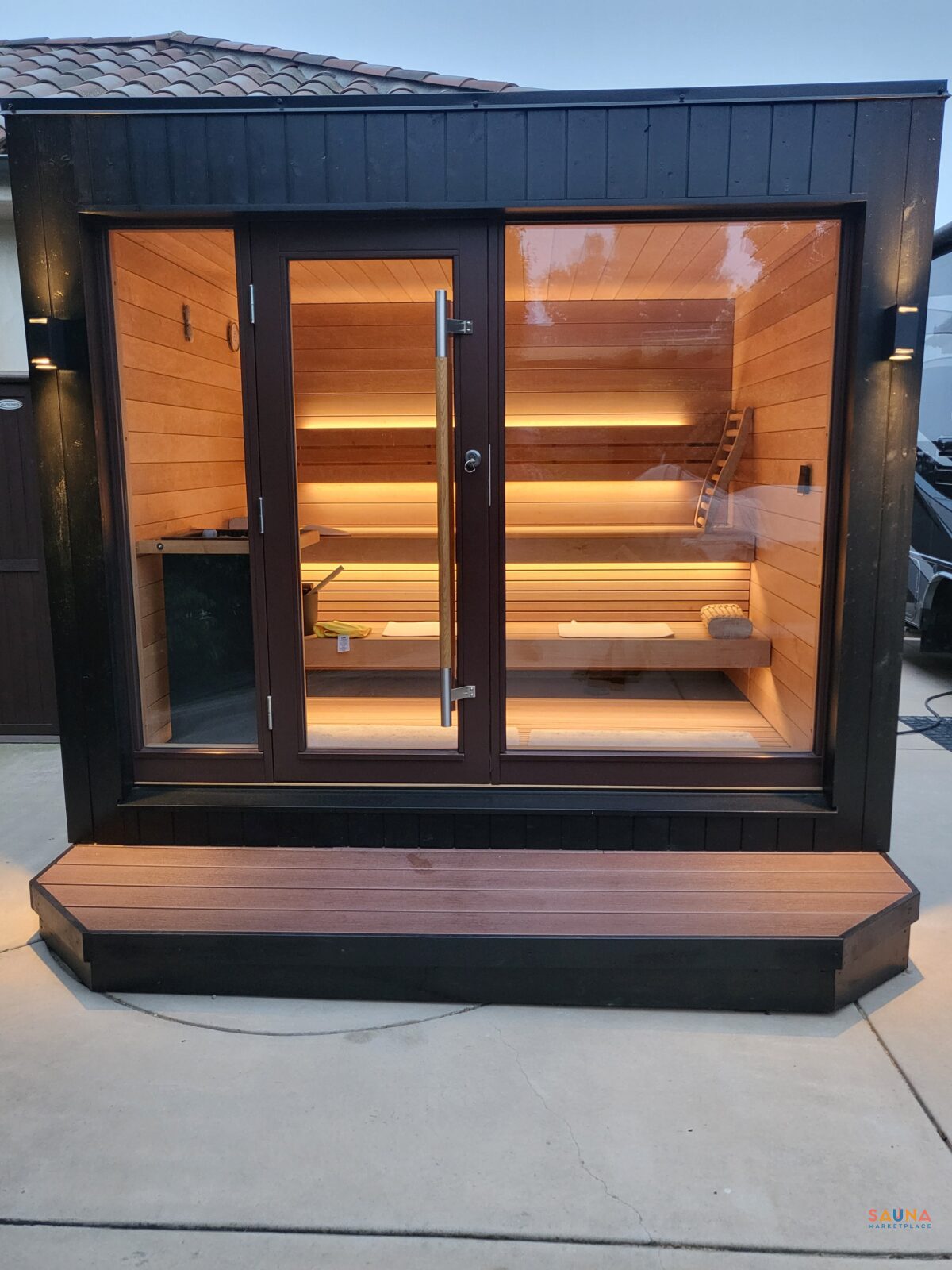 Prebuilt Saunalife G7S With Harvia Virta Combi Steaming Sauna Heater Delivered By Sauna Marketplace