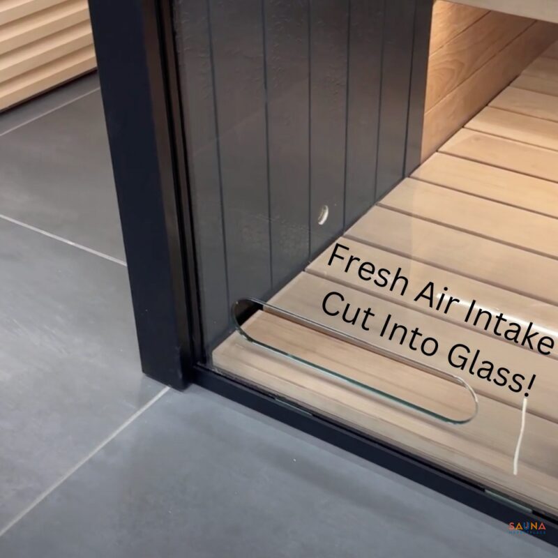 How To Add Mechanical Downdraft Ventilation To Any Electric Sauna 4 Vulcana Indoor Sauna Air Ventilation Intake Cut Into Glass