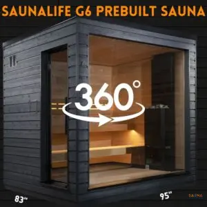Saunalife G6 Prebuilt Sauna In Black With Saunum Air 10 Heater