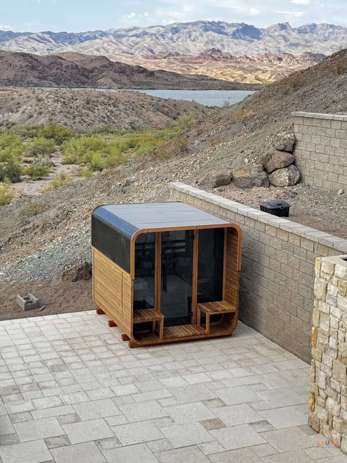 Thermory Square Outdoor Cube Sauna With View