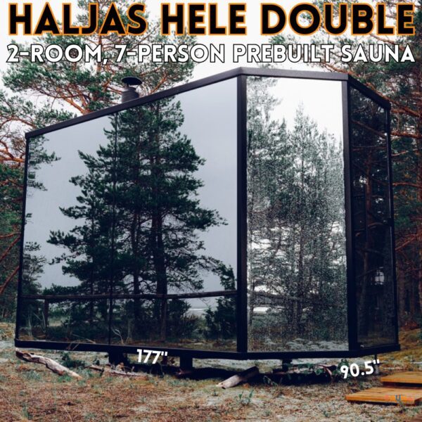 Haljas Hele Double 2 room 7 person prebuilt sauna made of Mirrored Glass