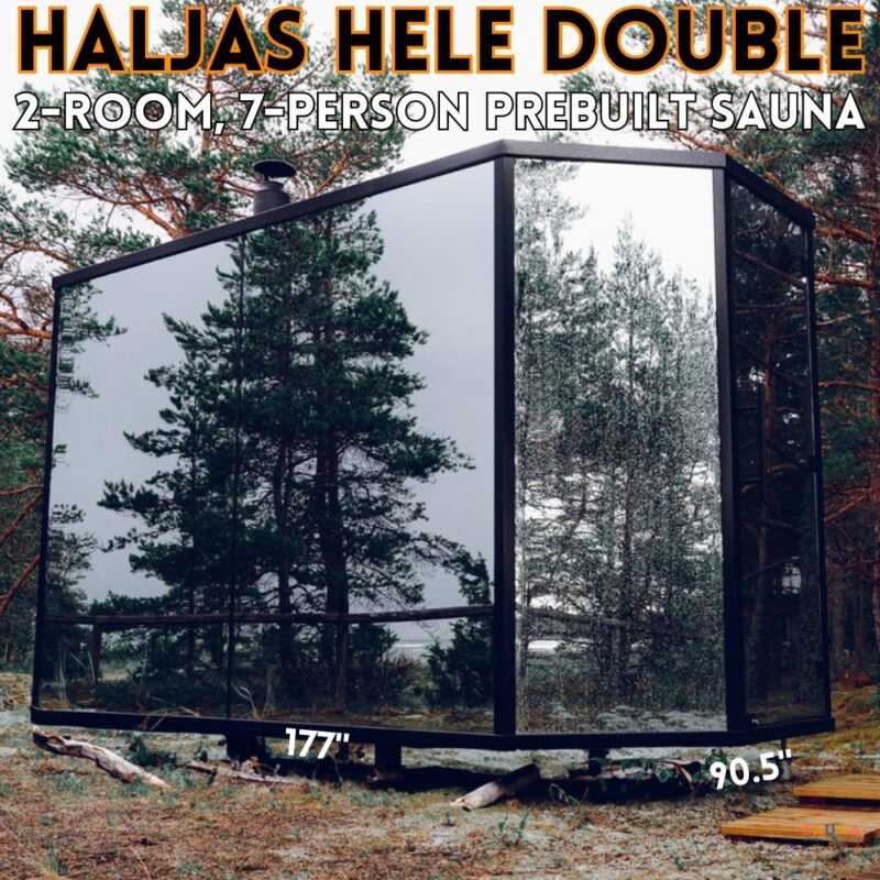 Haljas Hele Double 2 room 7 person prebuilt sauna made of Mirrored Glass