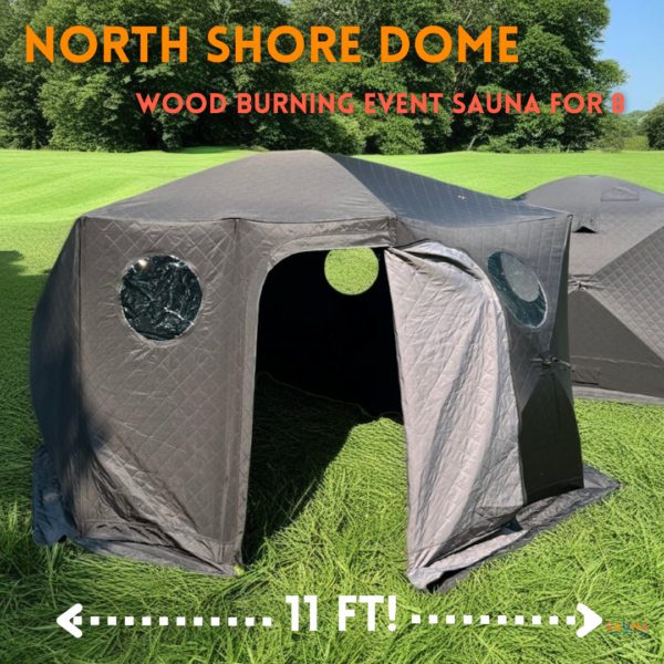 North Shore Dome Sauna Event tent in Black for 8 people