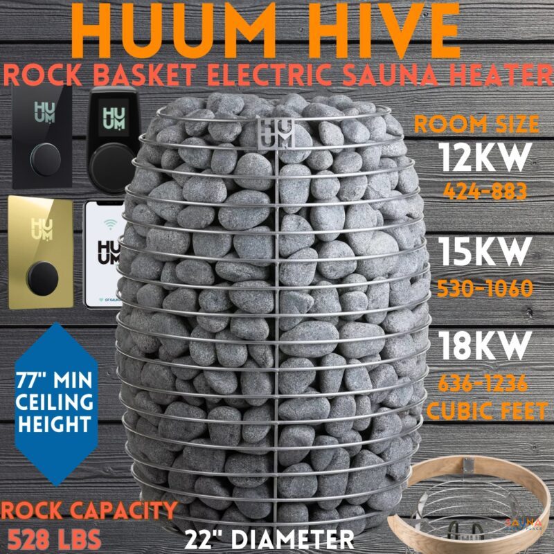 7 Best Electric Sauna Heater Reviews In 2024 8 Huum Hive Rock Basket Electric Sauna Heater 12Kw 15Kw 18Kw