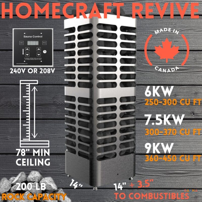 7 Best Electric Sauna Heater Reviews In 2024 14 Homecraft Revive Electric Sauna Heater And Wall-Mounted Controller