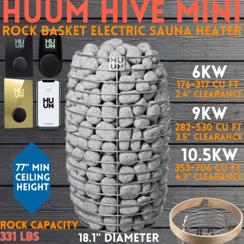 Huum Hive Mini Rock Basket Electric Sauna Heater