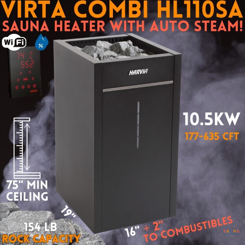 Harvia Virta 11 Combi With Automatic Steam And Humidity Sensor