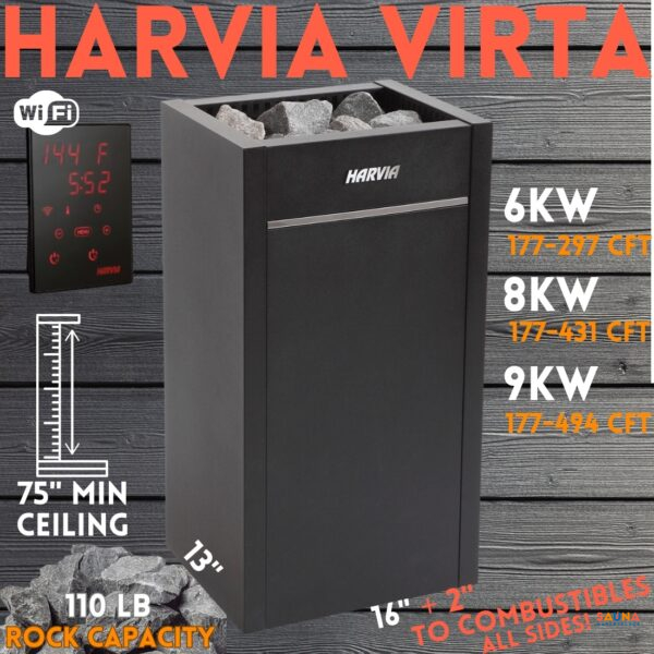 Harvia Virta Black Electric Sauna Heater