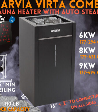 Harvia Virta Combi Electric Sauna Heater With Automatic Steam Function Steamer