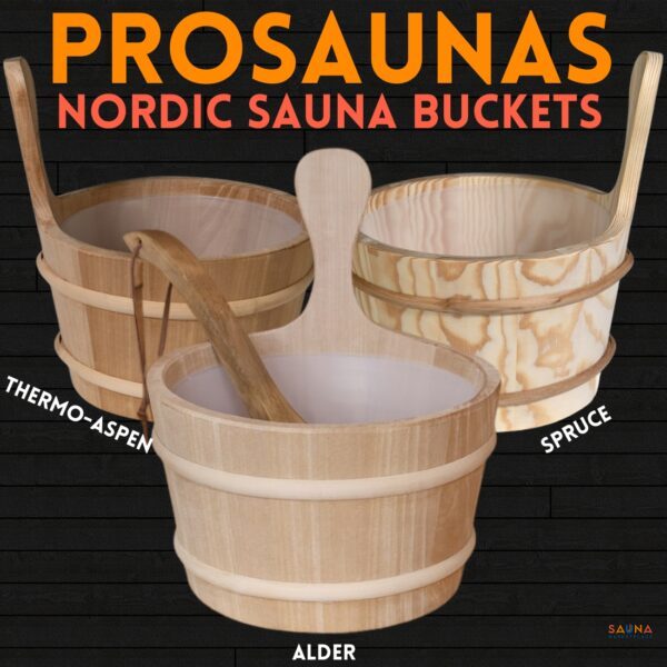 ProSaunas Sauna bucket and ladle prosaunas thermally modified aspen, alder, or spruce