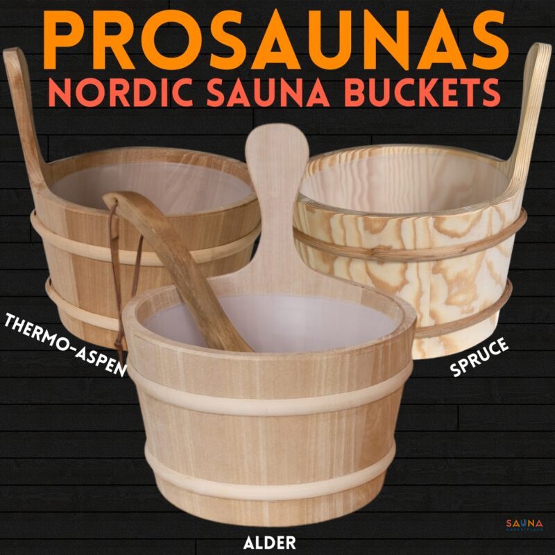 ProSaunas Sauna bucket and ladle prosaunas thermally modified aspen, alder, or spruce