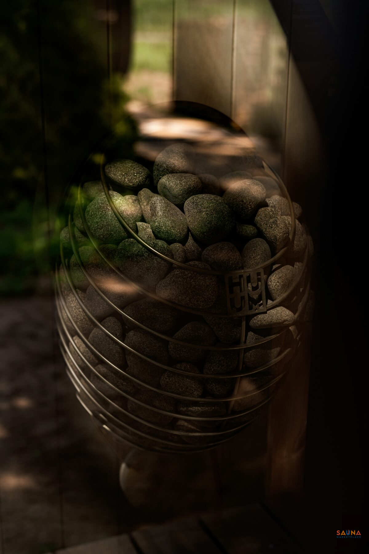 Moody Picture Of Huum Drop Electric Sauna Heater On Sauna Marketplace In Sauna With Alder Sauna Wood