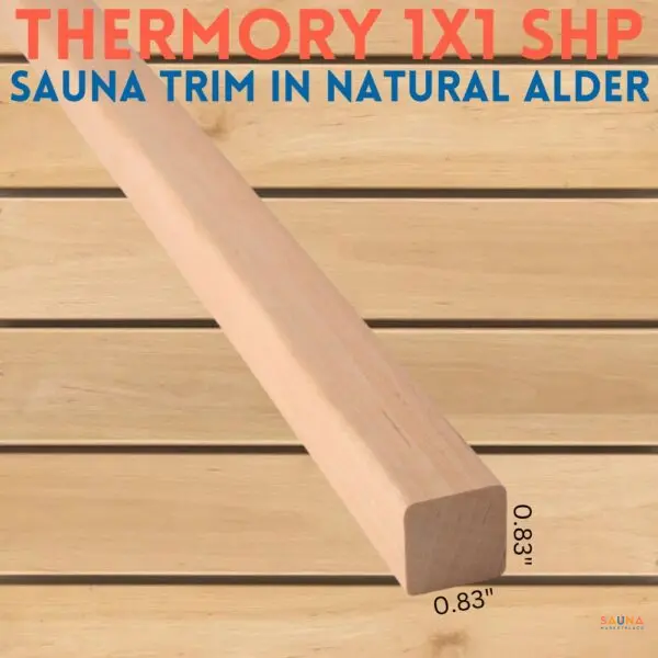 1x1 Alder trim shp moulding in natural alder sauna wood