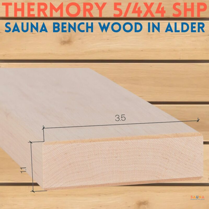 5/4 x 4 shp sauna bench wood alder by thermory