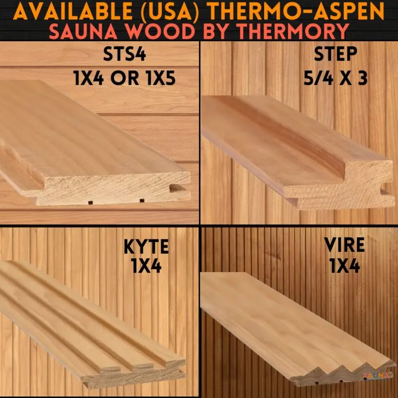 Thermo aspen sauna wood by thermory options