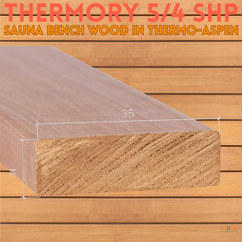 5/4 sauna bench wood in thermo aspen