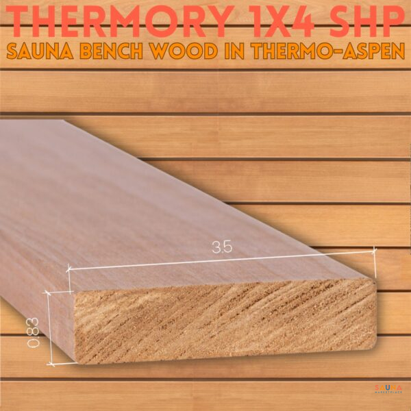 thermory 1x4 shp sauna bench wood in thermo-aspen