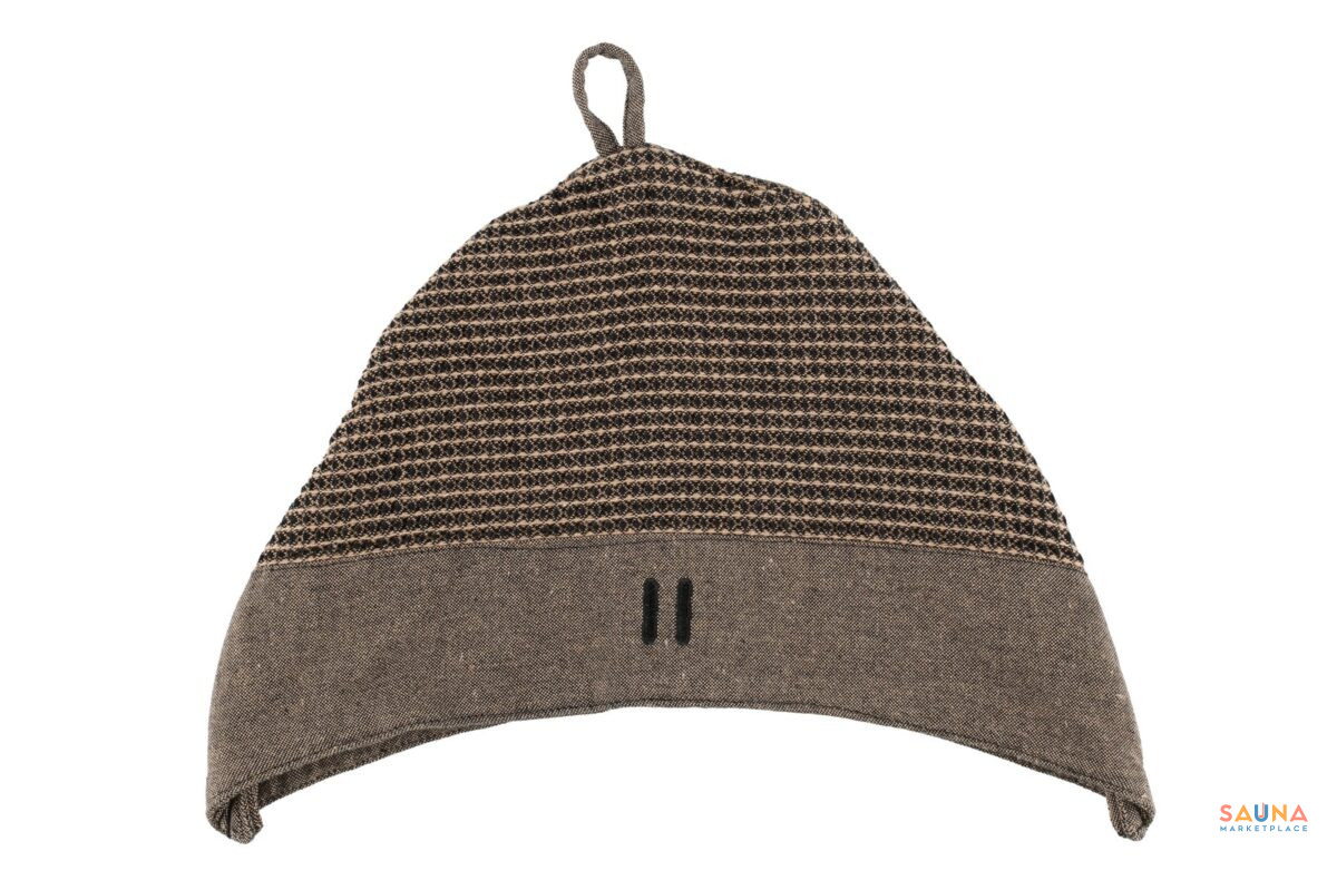 Black And Beige Rento Kenno Sauna Hat From Finland