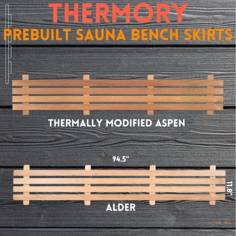 prebuilt sauna bench skirts
