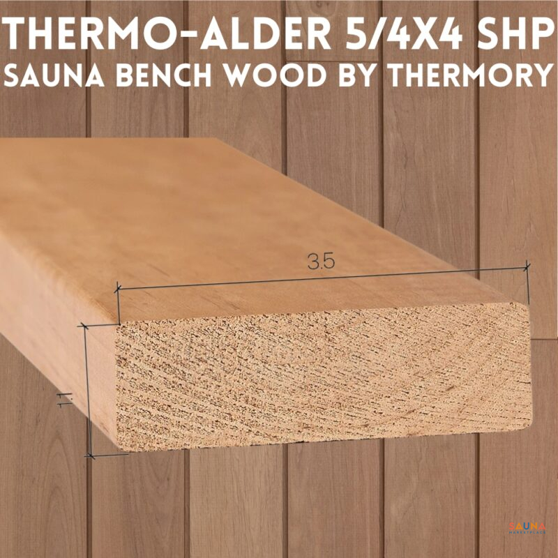 thermo-alder 5/4x4 shp sauna bench skirt and backrest wood by thermory