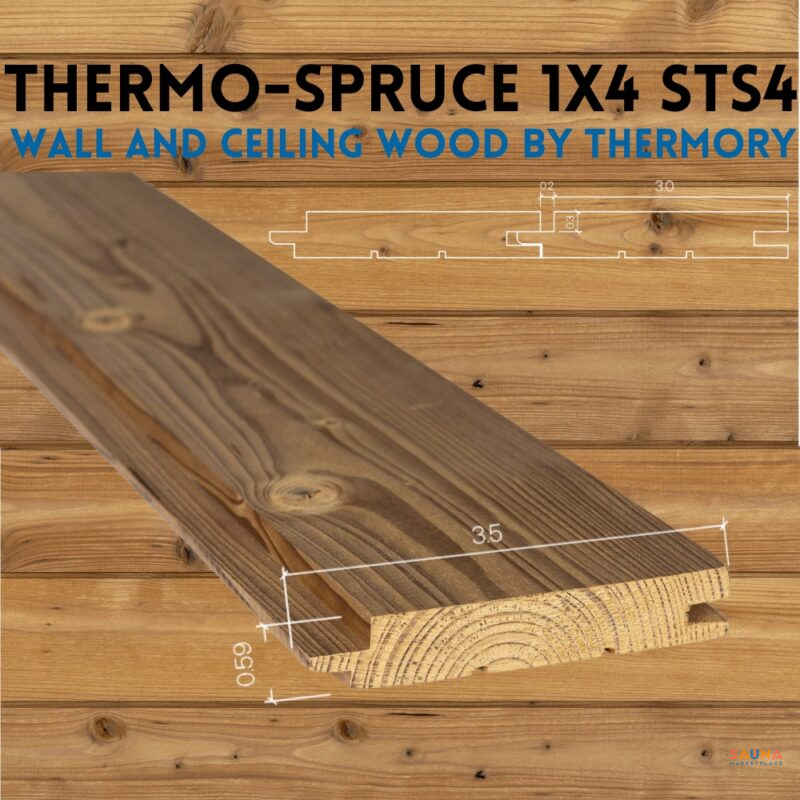thermory thermo spruce 1x4 sts4 sauna wall and ceiling cladding in thermally modified spruce sauna wood