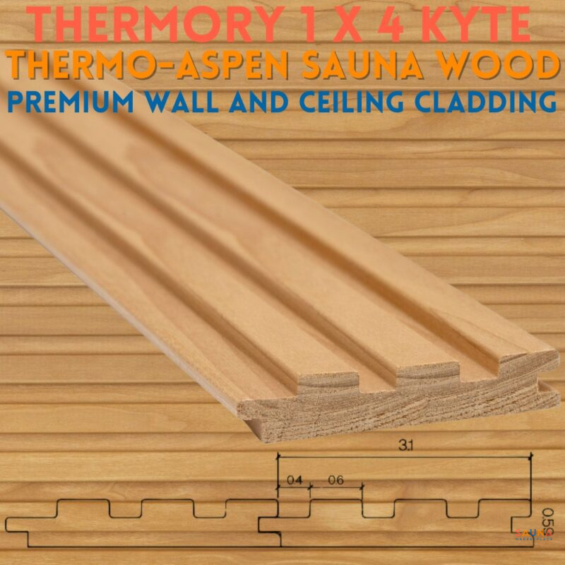 thermory thermo aspen kyte 1x4 wall cladding sauna wood
