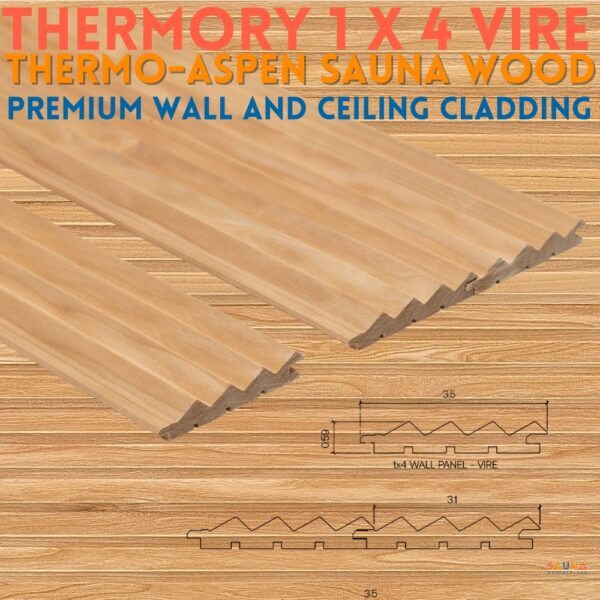 thermory vire thermo-aspen wall and ceiling sauna wood