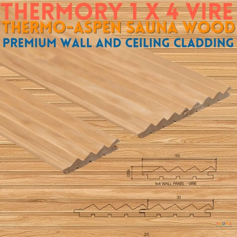 thermory vire thermo-aspen wall and ceiling sauna wood