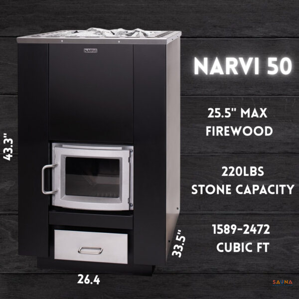 Narvi 50 Wood burning sauna stove large on sauna marketplace