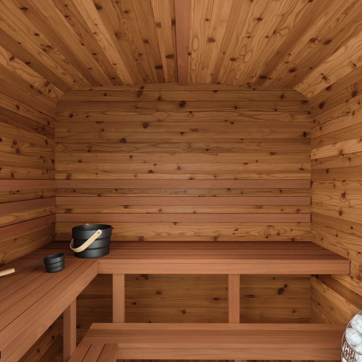 Thermory No 43 Without Back Window With Terrace Square Sauna