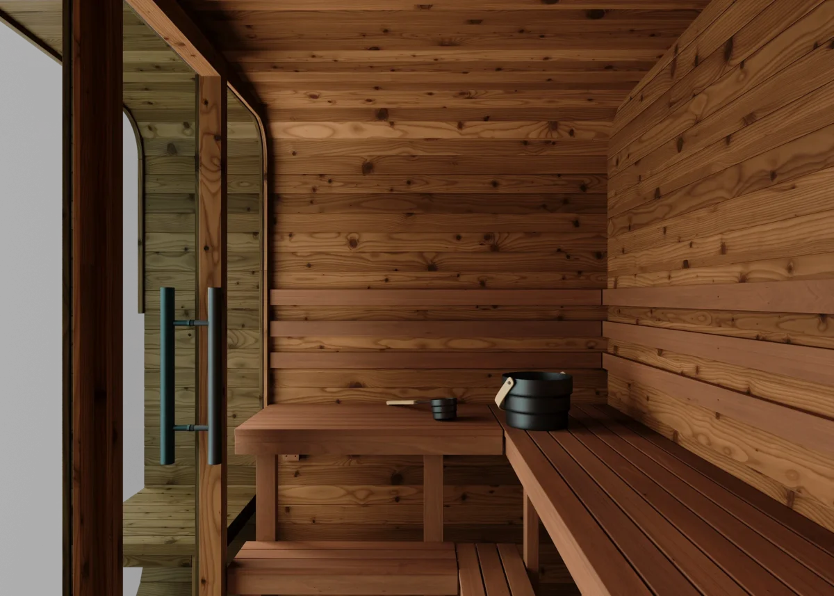 Inside The Thermory Square No 43 Outdoor Sauna Kit