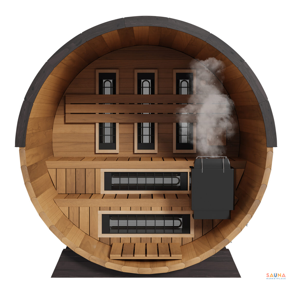 Finnmark Combination Barrel Sauna Fd-6 | Infrared And Traditional 6X6 Outdoor Barrel, Cedar - Image 8
