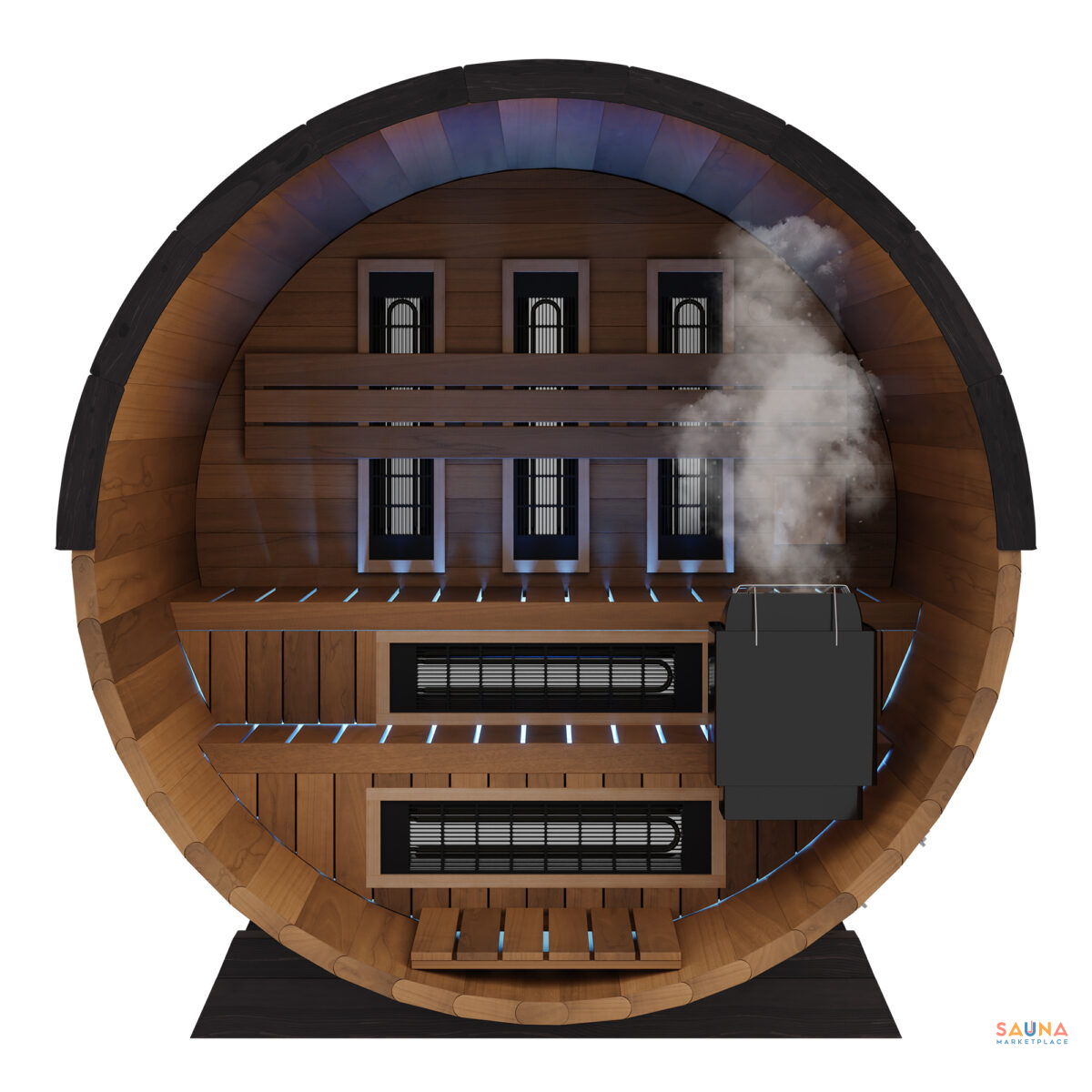 Finnmark Combination Barrel Sauna Fd-6 | Infrared And Traditional 6X6 Outdoor Barrel, Cedar - Image 7